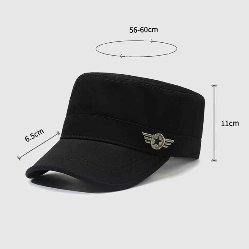 Men's Outdoor Sports Camouflage Flat Top Hat Spring Autumn Embroidered Sun Hat