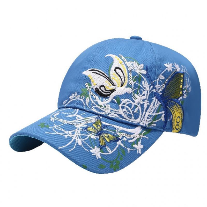 Sequined Butterfly D Printed Baseball Cap Ladies Spring Summer Outdoor Travel Sun Protection Cap Versatile