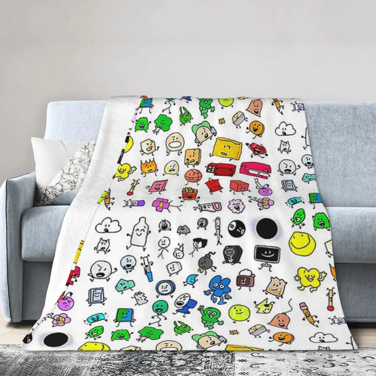 Monika Chen Unisex Bfdi All Characters (Transparent) Blankets Soft Warm Flannel Throw Blanket Bedding For Bed Living Room Picnic Travel Home Couch