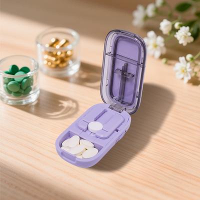Pill Cutter With Invisible Storage Box Portable 2 In 1 Mini Drug Tablet Medicine Small Small Medicine Box Health Care Pills Case