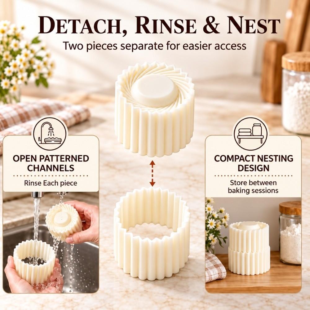 Scalloped Edge Mung Bean Cake Embossing Mold Detachable Baking Mold New Mooncake Mold Home Baking