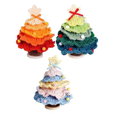 Enfeite de Árvore de Natal de Crochê Versátil Compacto Decoração Enfeite de Árvore de Natal Brinquedo Tricotado para Quarto Sala de Estar Casa de Campo