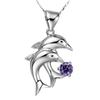 Romantic Dolphin Crystal Stone Pendant Necklaces Jewelry Stylish Fashionable Tone Women Pendant Necklace Female Clavicle Chain Accessories