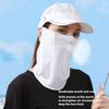 Summer UV Protection Ice Silk Mask Sun Proof Bib Solid Color Sunscreen Face Scarf Mesh Breathable Face Scarves Neck Wrap Cover