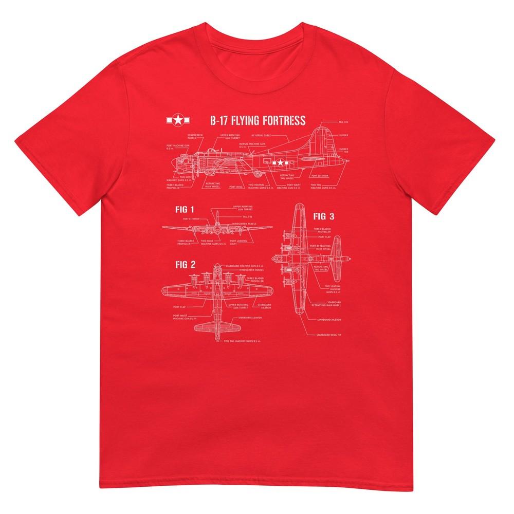 American Ww2 Aircraft B17 Flying Fortress Blueprint TShirt S
