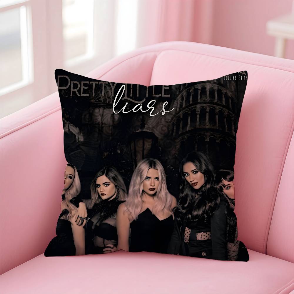 

P-Pretty Little L-Liars tv Pillow Case Pattern Printed Pillowcase for Living Room Sofa Cushion Cover & Bedroom Decor 12x12Inch