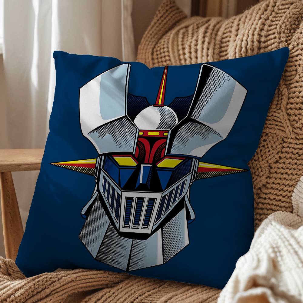 cartoon Rocket Punch Mazinger Z Cushion Cover Suitable For Sofa Car Bedroom Office Cushions Decorative Pillow Case