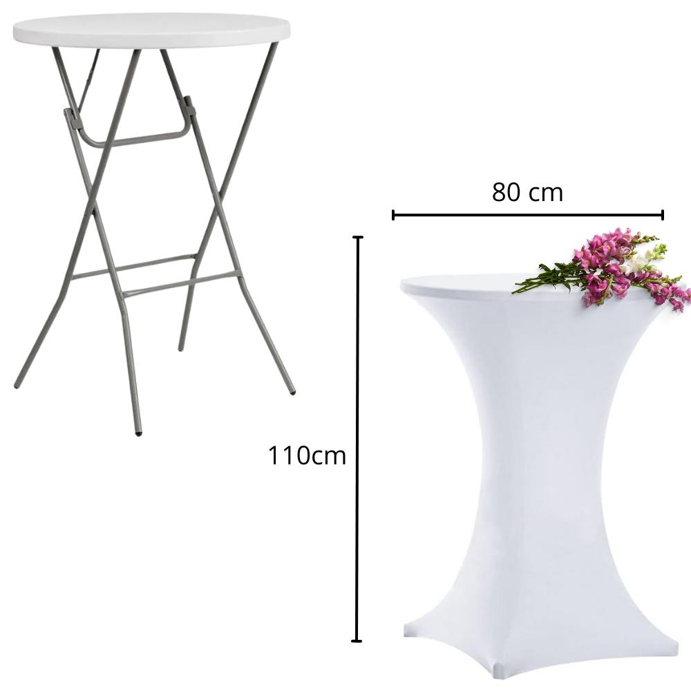 Tablecloth Cover for a Cocktail Bar Table White 80X110Cm [25F]