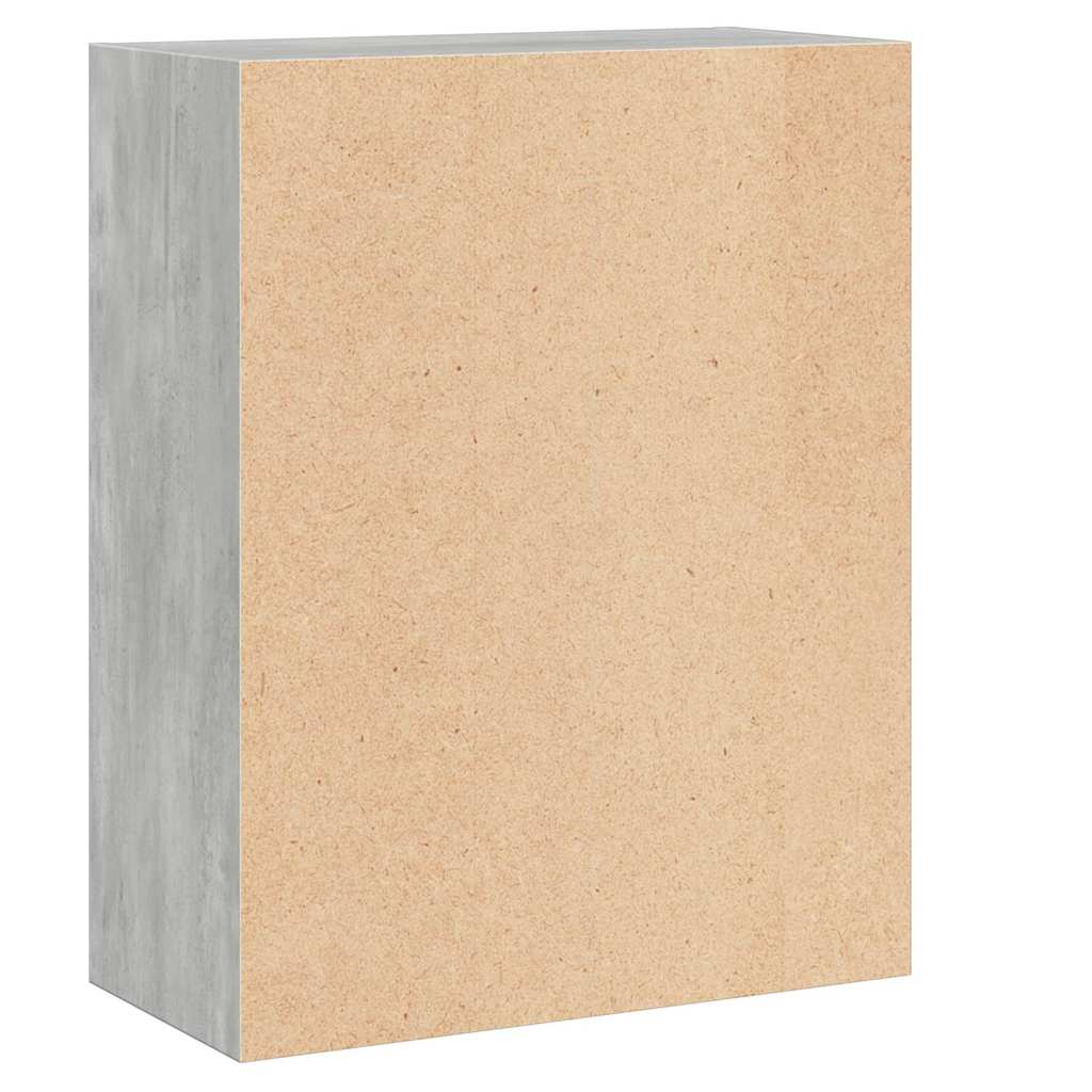 Bookshelf 2 Shelf Concrete Grey 60 x 30 x 76.5 cm Engineered Wood