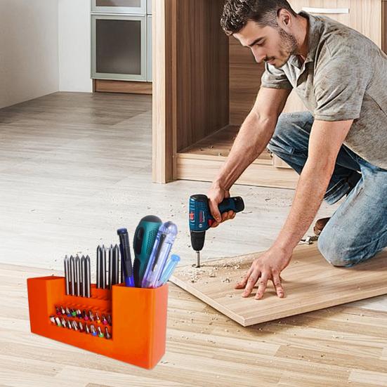 50-Hole Drill Bit Organizer Hex Bit Storage Box Screwdriver Bits Holder Impact Driver Bit Organizer Tool Box for Workbench Shed Workshop