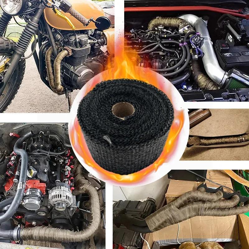 5M Motorcycle Exhaust Thermal Tape Header Wrap Manifold Insulation Cotton High Temperature Protection Parts