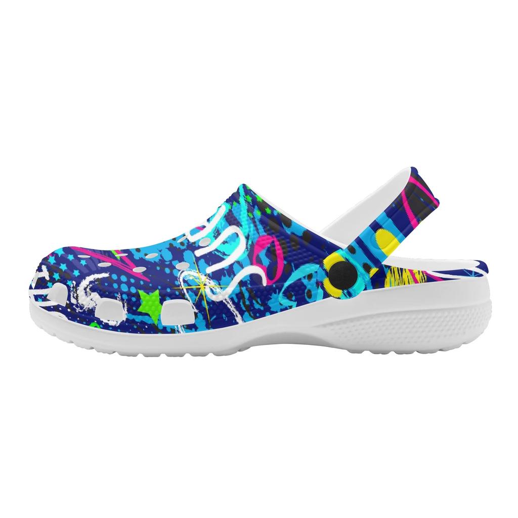 Colorful Printed EVA Clogs Lightweight Breathable Slip On Garden Shoes for Women Men Beach Pool Bathroom Home Beach Wear