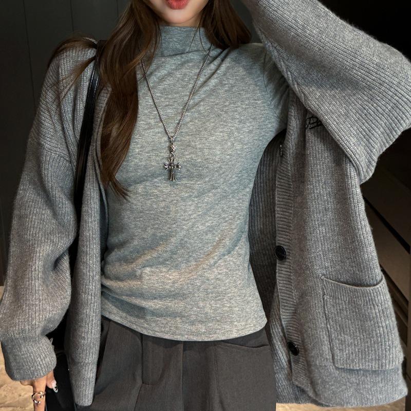 Women S Slim Fit Long Sleeve Turtleneck Base Top Versatile Casual Outerwear
