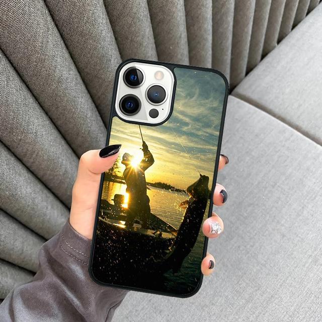 Fishing Fisherman Phone Case Cover For iPhone 5 6 7 8 Plus X XR XS SE2020 Apple 11 12 13 Mini Pro Max Galaxy S10 S20 S21