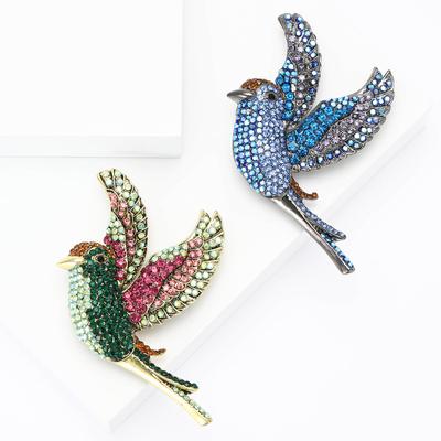 Hochwertige Legierung Strass Vogel Brosche Schwerindustrie Exquisit Damen Anzug Cardigan Korsage Schmucknadel