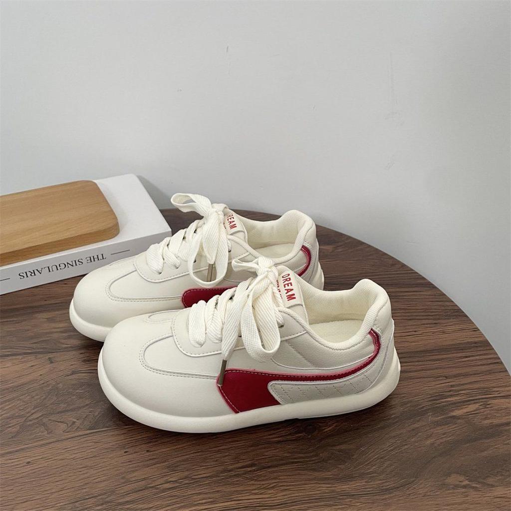 Retro platform women's new spring and autumn versatile shoes, mango head platform white shoes