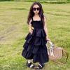 Girls Summer Dress Children Layers Slip Long Gown Kids Birthday Party Vestidos Clothes Teenager Casual Sling Clothing
