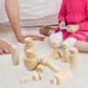 10Pcs Wood Peg Dolls Crafts Projects Little Wooden Peg People Unfinished for Toddlers Children Boys Girls Preschool Kids