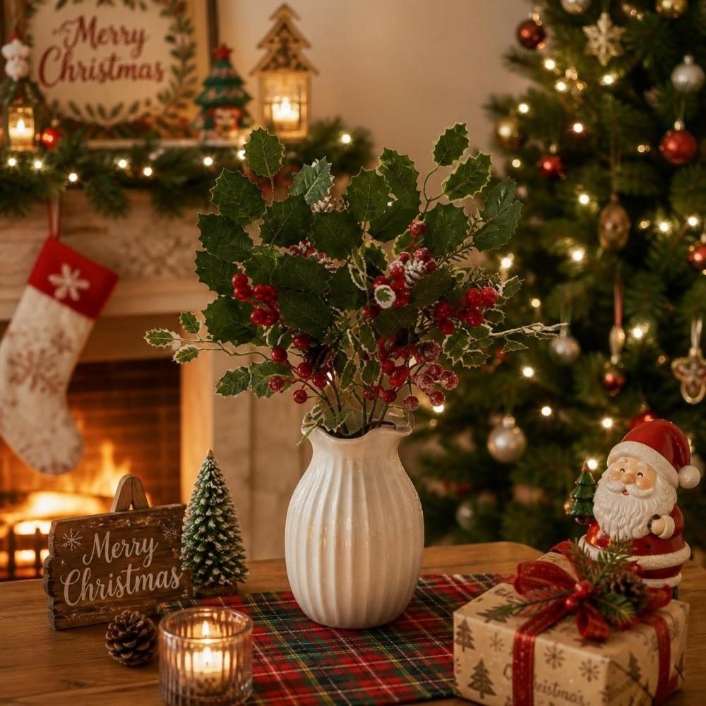 Fake Flowers Christmas Ornament Artificial Floral Decor Festive Bunches Christmas Decorations Home