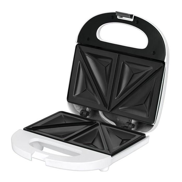 Appareil À Sandwichs Pour 2 Sandwiches, 4 En Forme De Triangle, Antiadhésif MPM MOP-27 750W Blanc