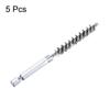 uxcell 304 Stainless Steel Bore 8mm 10cm Twisted Wire Brushes with Handle for Hex for Tube Port Bearings 5-Pack Brushes, Diameter, Long, Cleaning,