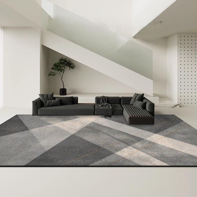 Simple Style Geometric Carpet Living Room Modern Decoration Large Area Non-slip Rugs Bedroom Bedside Tatami Soft Mat Washable