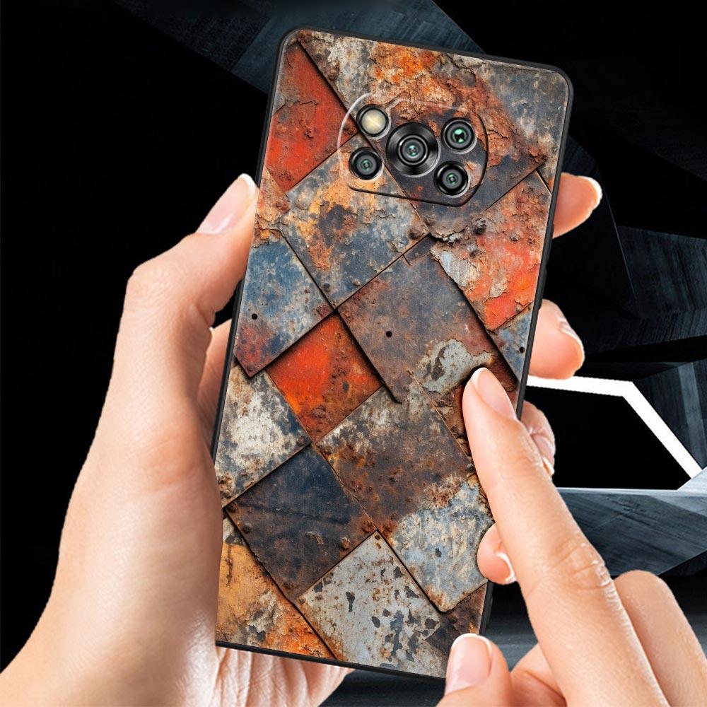 Vintage Industrial Style Rusty Phone Case for Xiaomi Poco F7 F6 F5 F4 F3 X6 X5 X4 X3 NFC F7 Ultra M4 C51 C55 GT Soft TPU Cover