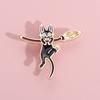 Chic Cat Black Lapel Pin Stylish Alloy Brooch Perfect For Decoration And Giving Gift