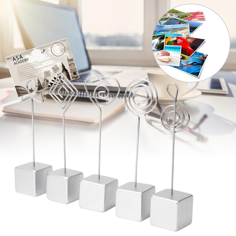 5PCS Memo Card Clip Holder Picture Note Table Number Stand Office Stationery SuppliesWhite
