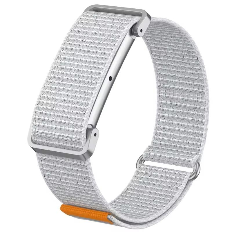 Google Fitbit Air İçin Metal Koruyucu Kılıflı Hızlı Çıkarılan Naylon Saat Kayışı Ultra İnce Nefes Alabilen Yedek Bileklik