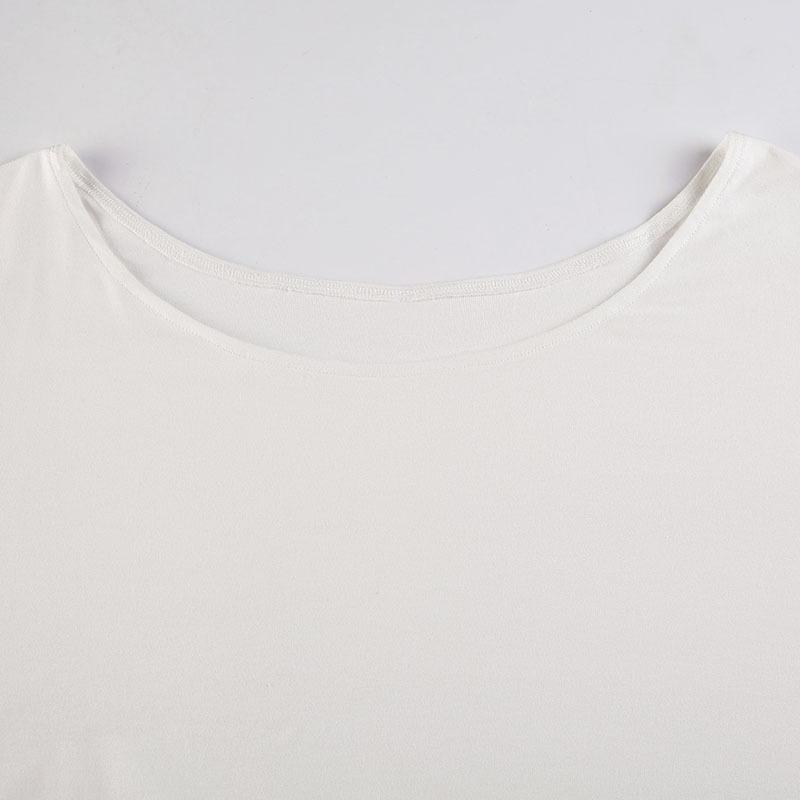 Streetwear Crop Top Off-shoulder Vintage Anni 2000 Bianco Manica Lunga Magliette Larghe Donna Casual Autunno y2k T-shirt Harajuku