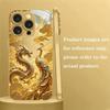 Golden Dragon Phoenix Print Gold Metallic Paint Glass Phone Case For Iphone 17 16 15 14 13 12 11 Pro Promax Plus Cover Anti-drop