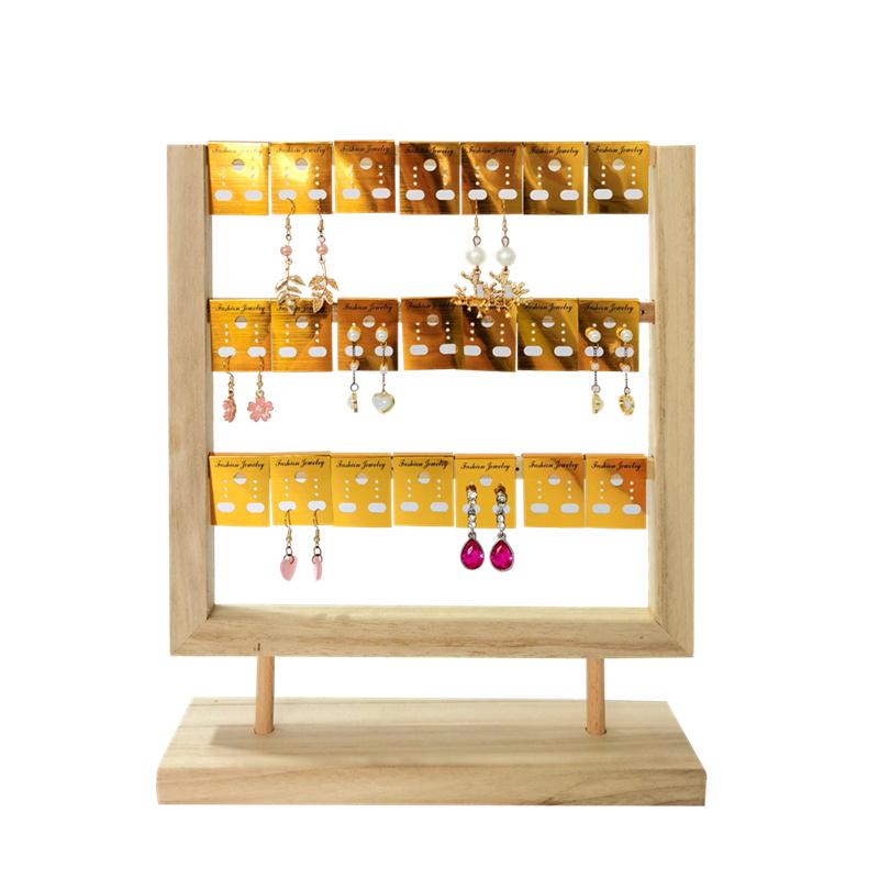 Solid Wood Multi-layer Jewelry Display Stand Earring Rack Earring Piece Matching Display Stand Simple Jewelry Storage Prop