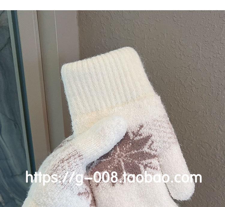 Women's Snowflake Insulated Velvet Gloves: Windproof & Warm for Winter Cycling Outdoors