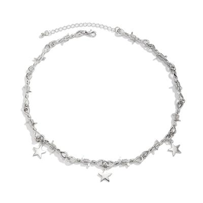 Collier pendent étoile Mode Collier tempérament Chaîne de clavicule Choker Bijoux Collier chaîne épine Punk