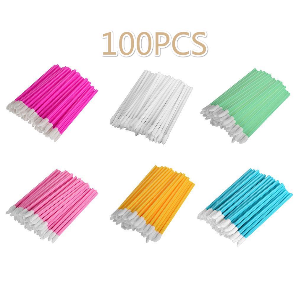 

100шт одноразовые кисти для макияжа губ губная помада блеск палочки аппликатор для макияжа