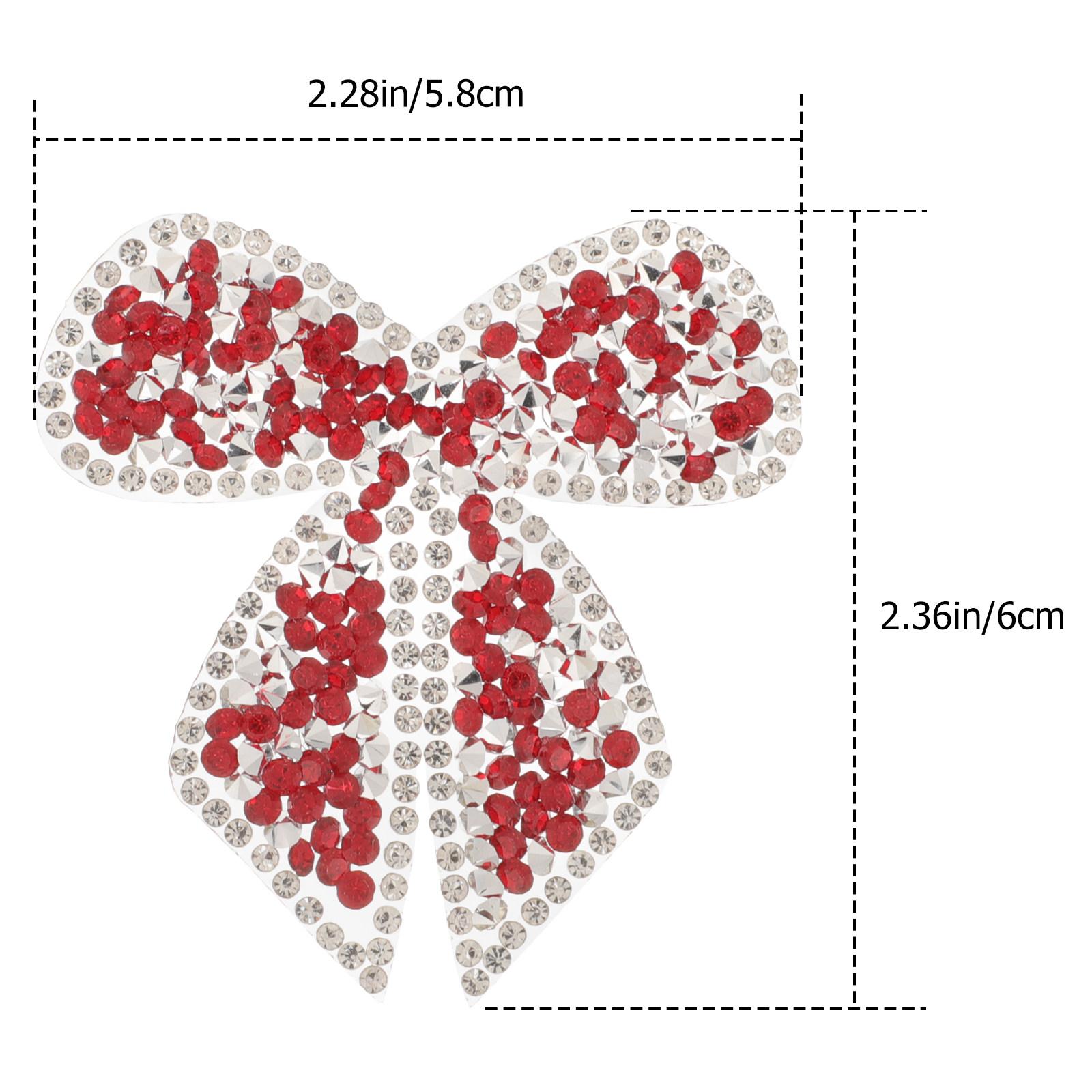 

Vintage Style Bowknot Patch Rhinestone Embroidered Iron on for Trousers Cushions Pillows DIY Fashion Embroidered Patch червоний