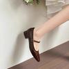 Fashion Hot Selling 2025 Summer New Luxury Women High Heels Concise Wine Pumps Female Metal Buckle Strap High Heels Lady Mary Jane Shoes