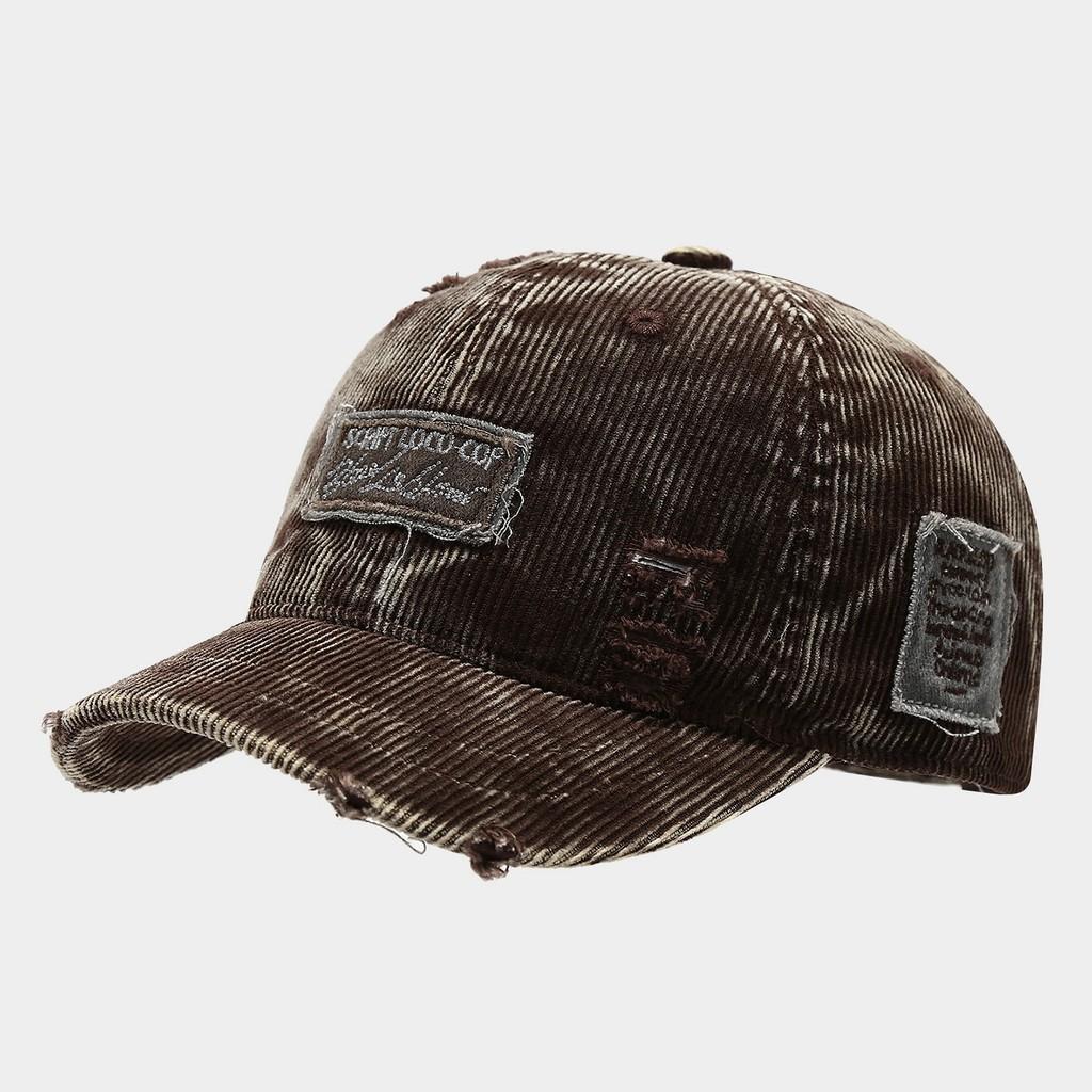 Cappellino da baseball in velluto a coste vintage con disegni di lettere ricamate per abbigliamento casual da strada