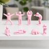Unikalny Zestaw Rzeźb 8 Szt. Mini Figurki Sportowe, Minimalistyczne Abstrakcyjne Statuetki Ludzi w Wielu Pozach, Biurkowe Zabawki Anty-Stresowe Dekoracja Biurka do Biura