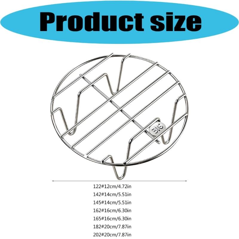 Cookware Steam Rack Insert, Round Metal Tray with Support Feet for Warming Plates, Heating Bowls, and Kitchen Cooking