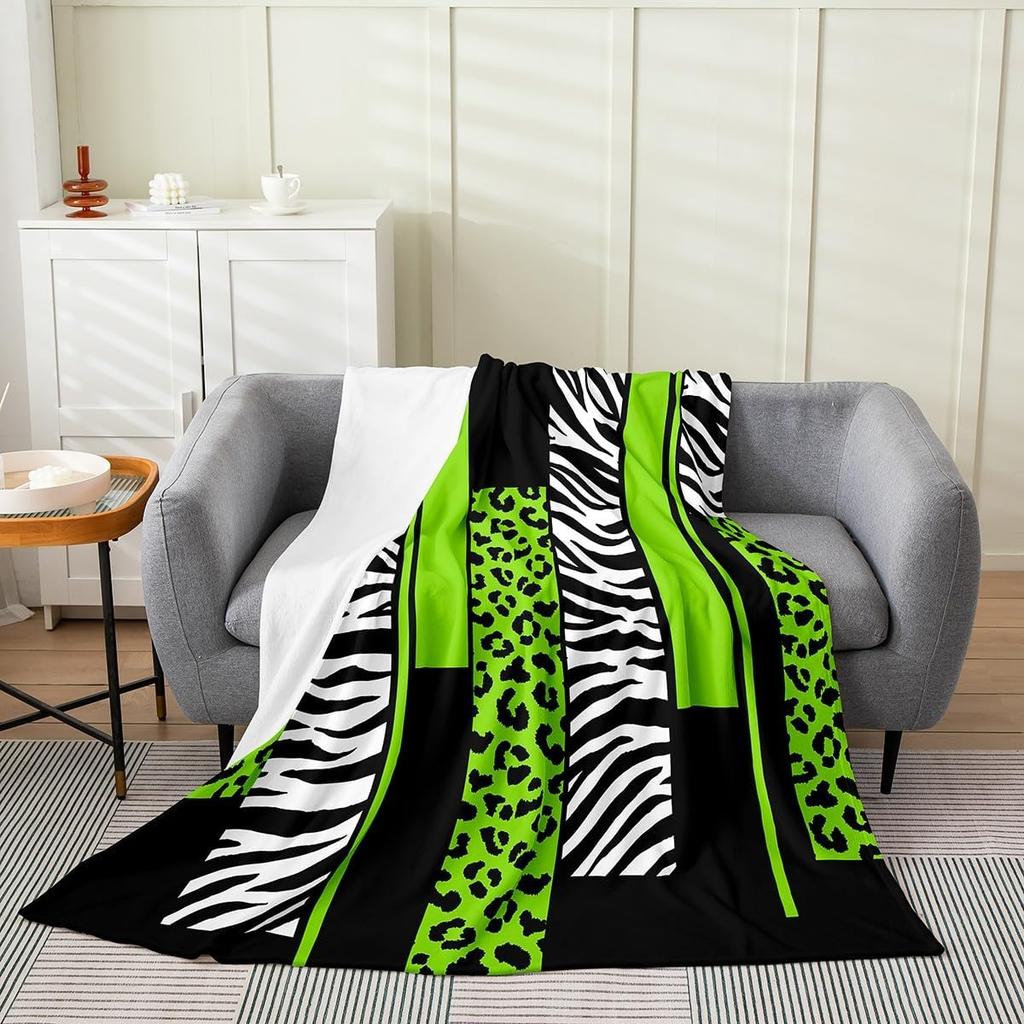 Feelyou Luipaard Zebra Pluche Plaid x Kinderen Cheetah Roze Wit Zwart Flanel Fleece Alle Seizoenen Ademend Bed Deken Anima