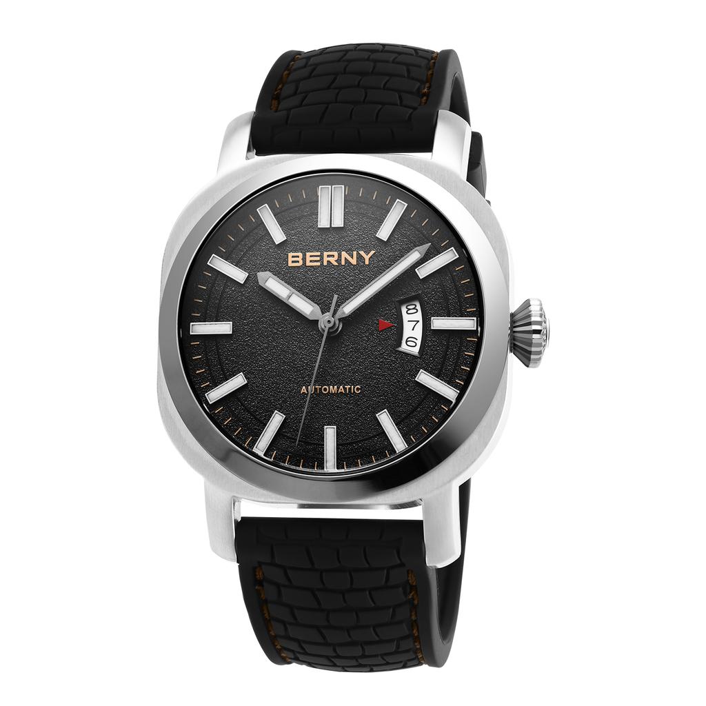 BERNY Diver Watches for Men Automatic Mechanical Men's Watches Calendar Super Luminous Sapphire 10ATM Waterproof Dive Wristwatch