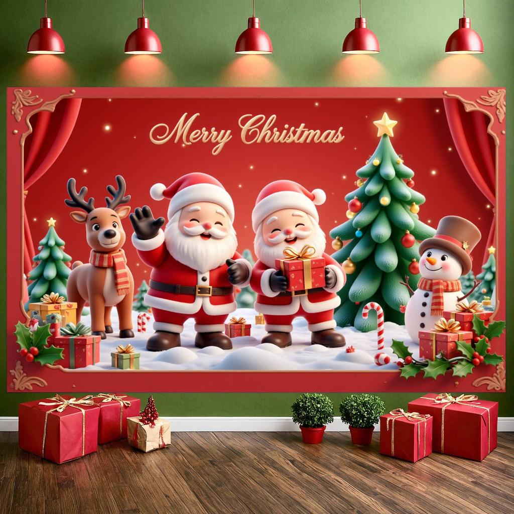 Christmas Banner Snowman Design Merry Christmas Banner Christmas Party Banner Festive Design For Holiday Gathering
