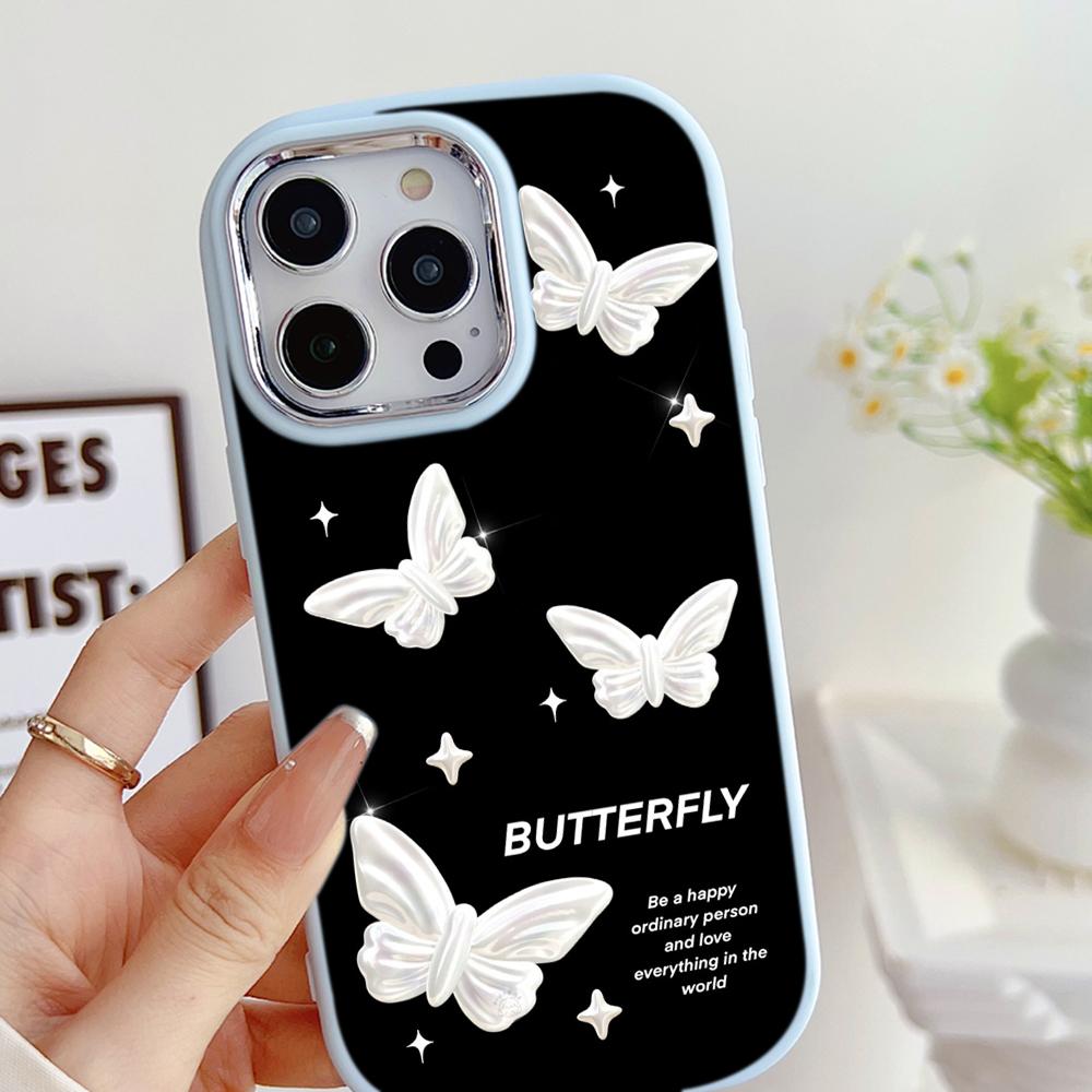LZ4 Butterfly art design Soft Phone Case for Samsung S24 Ultra S23 Plus S21 FE A16 A54 A52 A06 Infinix Hot 40 30i Lens Protection Shockproof Cover