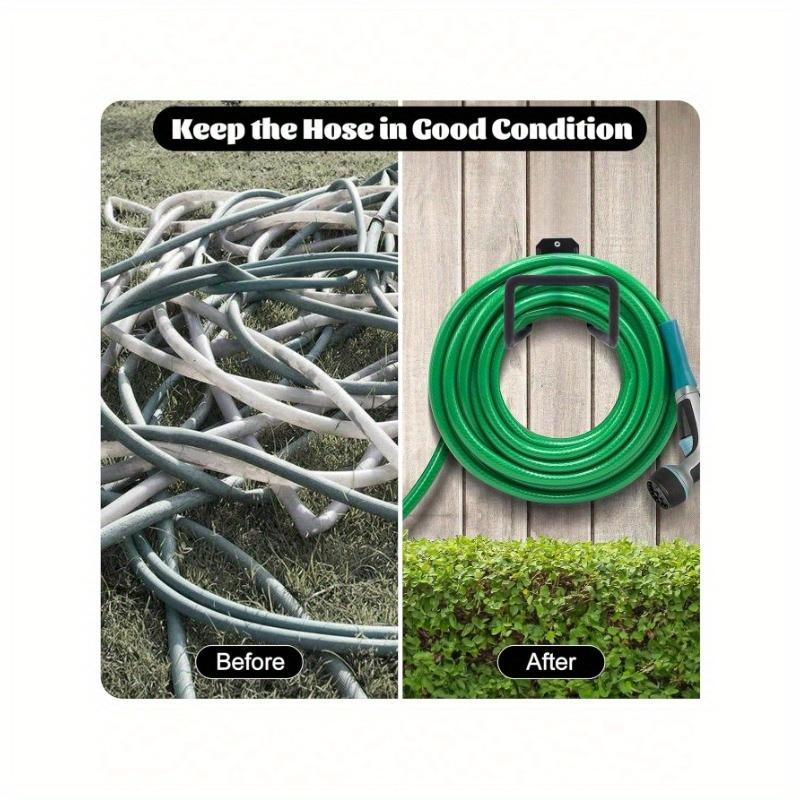 1pc Garden Hose Holder, Hose Reel Heavy Duty Hose Hanger, Wall Mounted Water Hose Holder Outdoor/Indoor Metal Durable Hose Hooks Ideal for Water Hose