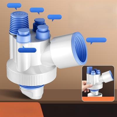 3 Way Sink Drain Pipe Adapter for Kitchen Sink with Magnetic Auto Closure and Triple Seal Design for Leak Proof Performance
