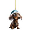 Whimsical Cartoon Dog Car Hangers Decors Car Pendant Bright Christmas Tree Ornament Add Touch of Cuteness To Holiday
