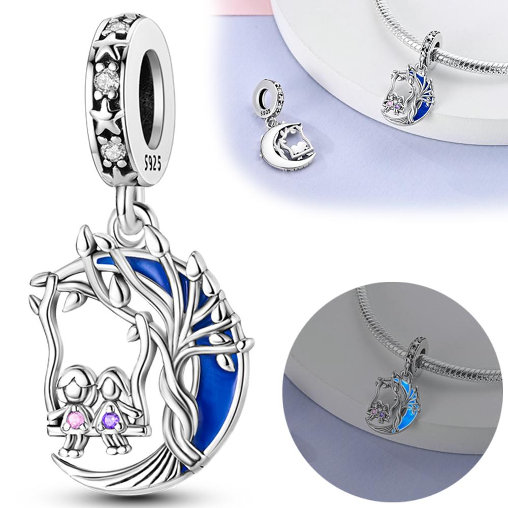 

Шармы Медь Хорошие Сестры Качели И Луна Дерево Подвески Подходят Шармы Плата Оригинал Браслет Бусины Женские Украшения Для Изготовления