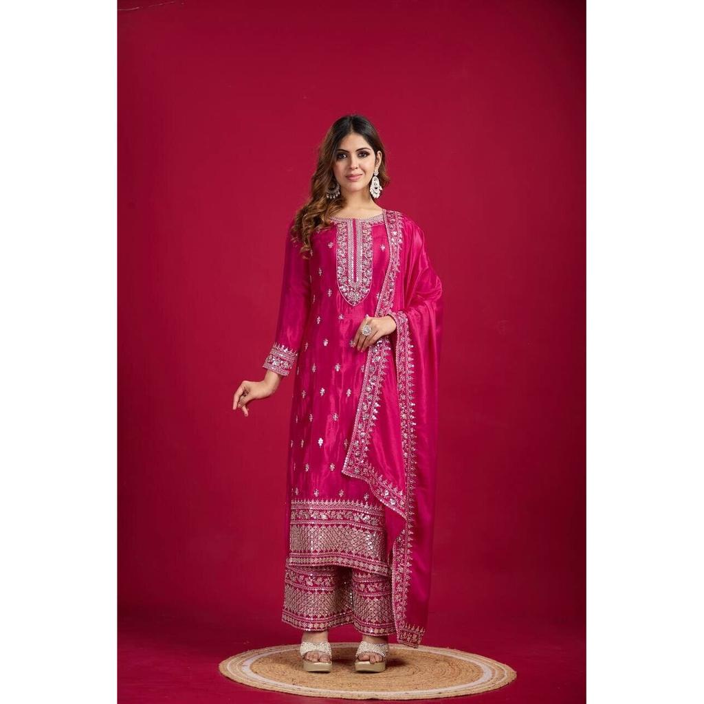 Bollywood Konfektions-Palazzo-Salwar-Anzug Indisches Pakistanisches Salwar-Kameez-Set VF-1842